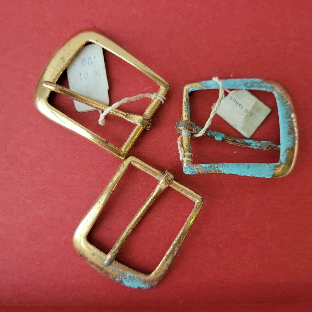 Bronze Buckle Trio ~ L.S. Ayres & Co.  Vintage  Antique? ~ Original Tag ~ *NOTE - Picture 2 of 16